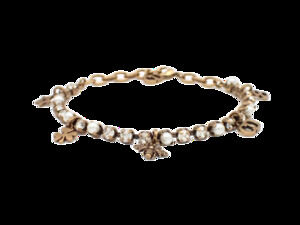 6807 - Christian Dior Bee Pearl Rhinestone Charm Bracelet